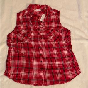 Sleeveless plaid top